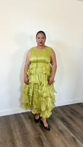 Luxe Ruffle Tiered Maxi Dress – Chartreuse