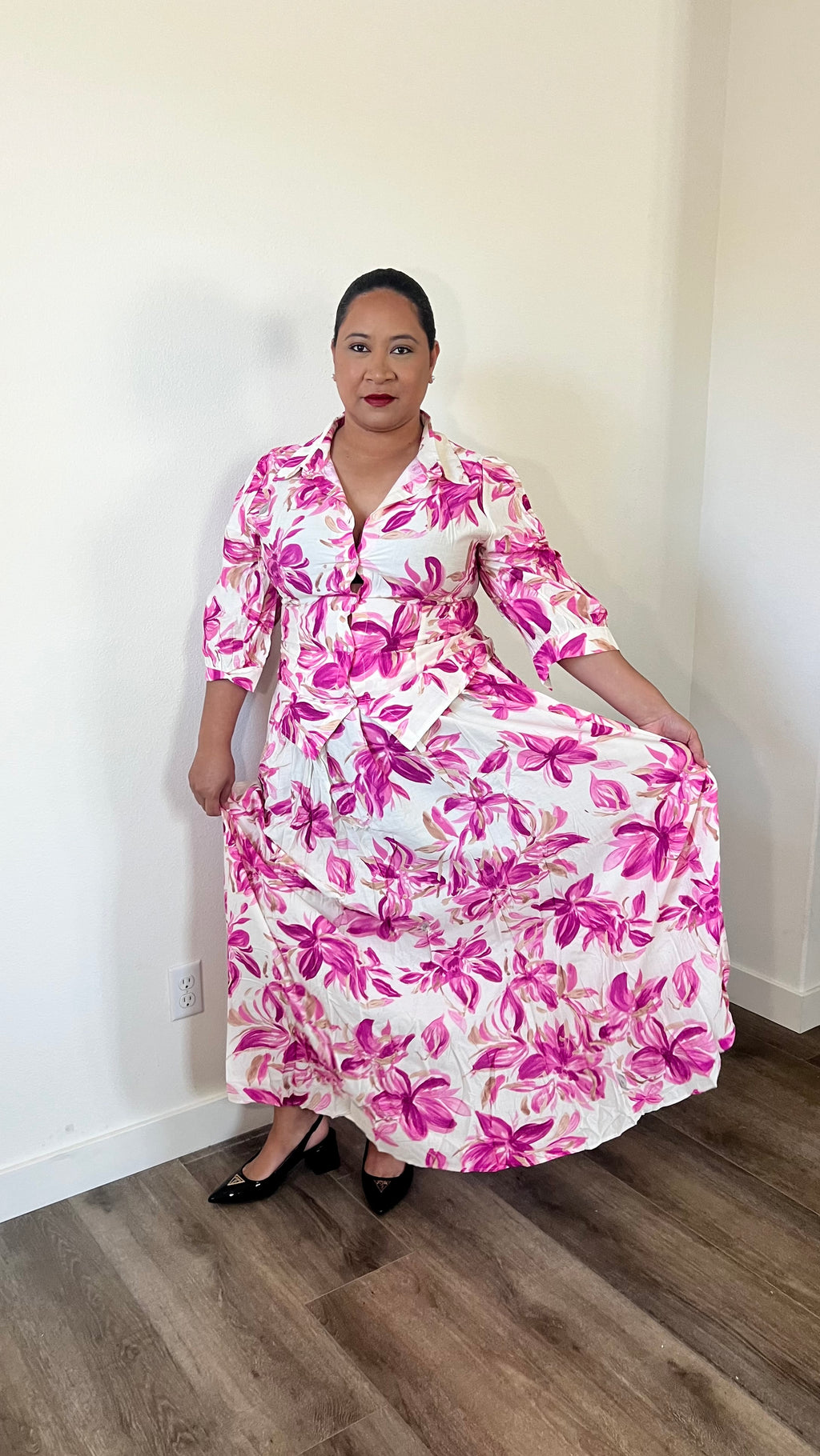 Orchid Bloom Shirt + Skirt – Fuchsia Floral