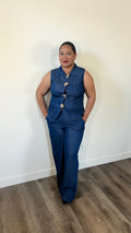 Coastal Denim Two-Piece Set – Deep Indigo